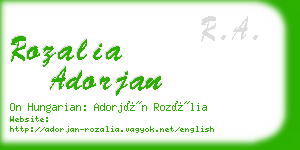 rozalia adorjan business card